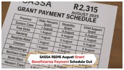 August 2025 SASSA R2,315 Grant: Discover Provincial Payment Details Now
